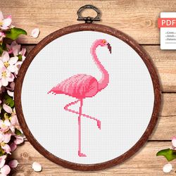 Flamingo Cross Stitch Pattern, Animals Cross Stitch, Embroidery Flamingo, Flamingo xStitch, Flamingo patterns,