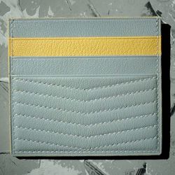 Two-tone premium goat leather cardholder, luxury wallet.