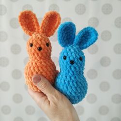 Marshmallow crochet Peeps pattern, amigurumi plush bunny, crochet Easter pattern pdf