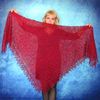 Red embroidered Orenburg Russian shawl, Lace wedding shawl, Warm bridal cape, Hand knit cover up, Wool wrap, Handmade stole, Kerchief.jpg