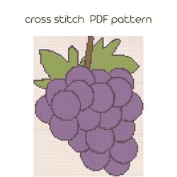 Grape cross stitch PDF pattern Easy Kids cross stitch /112/