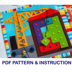 PDF Pattern House construction with Felt Car - Sewing Tutorial Quiet Book Page for Boys