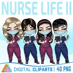 Nurse Life Clipart Bundle - Medical Clipart, Doctor Illustrations, School Nurse Clipart, RN Clipart, Scrub Life PNG