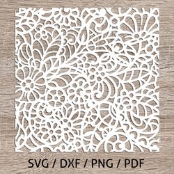 Lace Floral Pattern SVG/JPG/PNG Cutting File