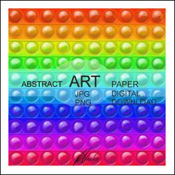 Rainbow Pop Balls Printed Wall Art Square Abstract Digital Large Size Paper PNG Sublimation