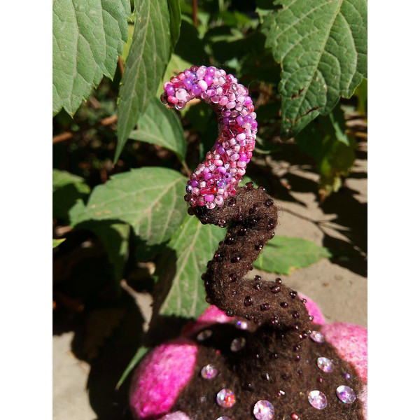 Pink-pumpkin-decoration-decor-felting-OOAK-gift-beads-felt 1.jpg