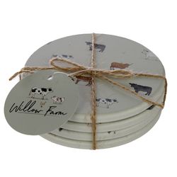 Coffee Coasters Novelty Willow Farm (Set of 4)