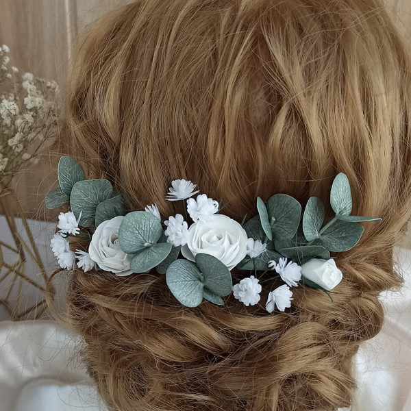 Eucalyptus-wedding-hair-pins-Rose-flower-hair-clip-Babys-breath-hair-piece-Sage-green-bridal-hair-piece-16f.jpg