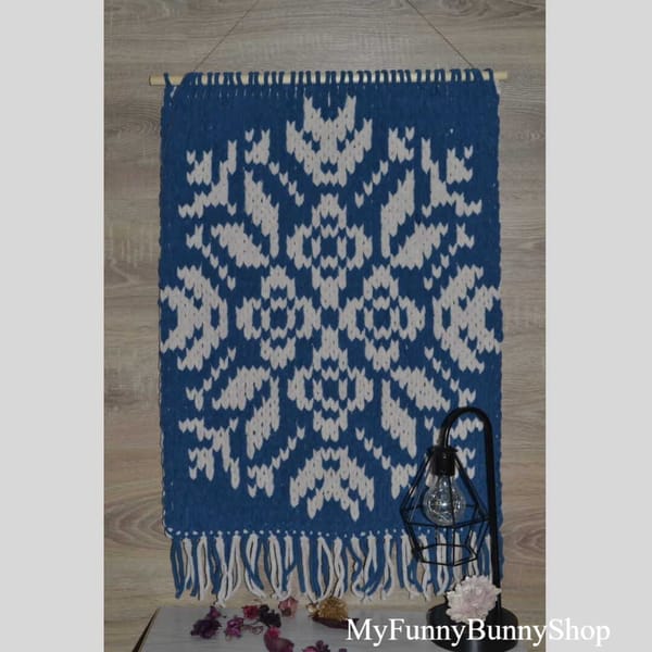 Loop yarn Flower Bouquet wall hanging pattern PDF Instant do - Inspire ...