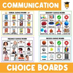 Autism Communication Choice Board | Visual Aid | PECS | Picture Communication | Printable Visual | Dementia | Alzheimer