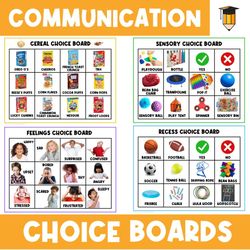 autism communication choice board | visual aid | pecs | picture communication | printable visual | dementia | alzheimer