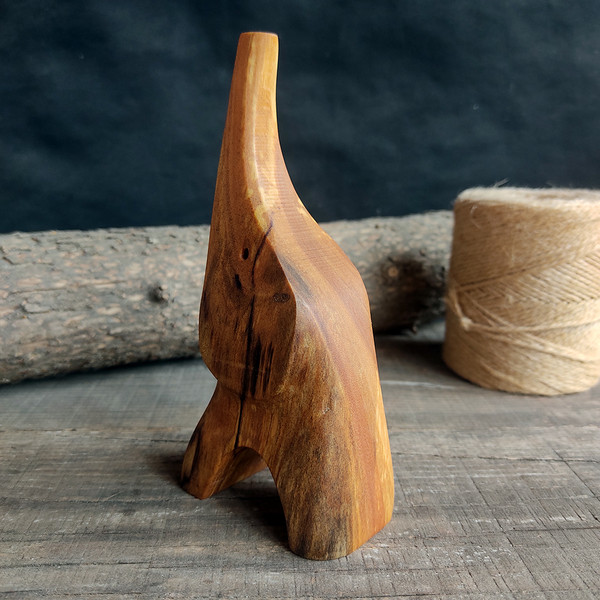 Handmade wooden figurine of elephant from birch wood - 05
