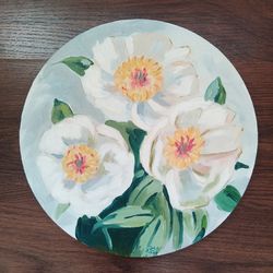 oil painting "tenderness". framed, the size: 30*30 centimeter