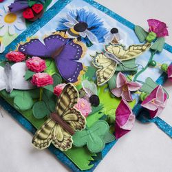 INSECTS and Butterfly Quiet book PDF Pattern - Sewing Tutorial Play set Felt Bugs