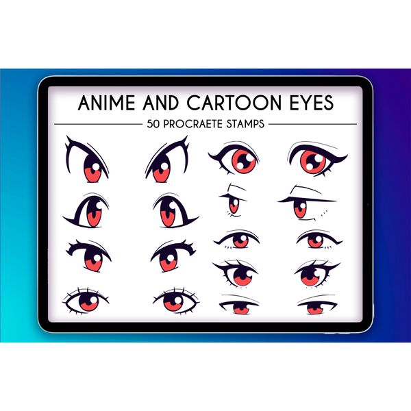 50 Anime and Cartoon Eyes Stamps for Procreate, Procreate St - Inspire  Uplift