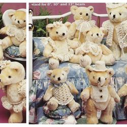 Digital | Vintage Crochet Pattern Teddy Bear Wardrobe | Wardrobe Crochet Pattern for Teddy Bear 8-10-12" | ENGLISH PDF