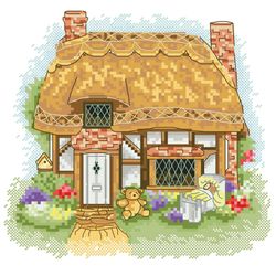 Digital | Vintage Cross Stitch Pattern House Village | ENGLISH PDF TEMPLATE