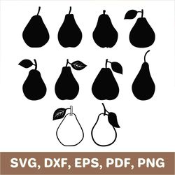 Pear svg, pear template, pear dxf, pear png, pear cutout, pear laser cut, pear cut file, pear cut out, pear pdf, Cricut