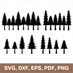 Pine tree svg, fir tree svg, spruce tree svg, forest svg, forest trees svg, pine tree template, pine tree dxf, Cricut