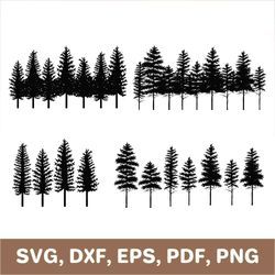 Pine tree svg, forest svg, forest trees svg, fir tree svg, spruce tree svg, pine tree template, pine tree dxf, Cricut