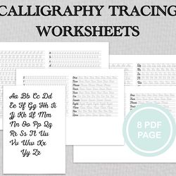 Calligraphy Tracing Worksheets, Calligraphy practice sheets