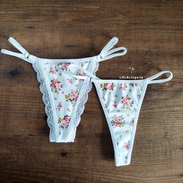 organic cotton lingerie floral panties and bra
