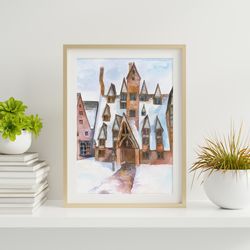 Three Broomsticks print, Harry Potter poster, Download digital print, Kidsroom wall decor, Downloadable poster print