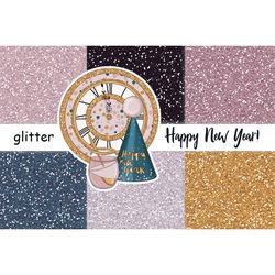 Happy New Year Gold Glitter | Winter Holiday Paper