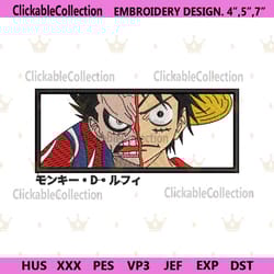 luffy x luffy gear 4 embroidery one piece anime