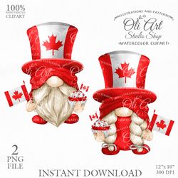 Canada Day Gnome. Cute Characters, Hand Drawn graphics. Digital Download. OliArtStudioShop