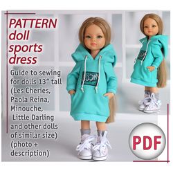 PDF pattern of a sports dress for Paola Reina and other similar dolls