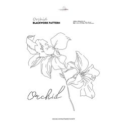 BLACKWORK pattern - Orchid - Cross Stitch Pattern - Embroidery Sampler - Carpet Cross Stitch - Instant Download PDF