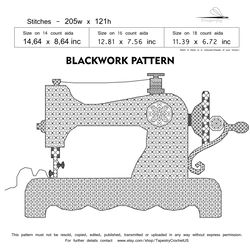 Blackwork pattern - Seamstress - Cross Stitch Pattern - Embroidery Sampler - Carpet Cross Stitch - Instant Download PDF
