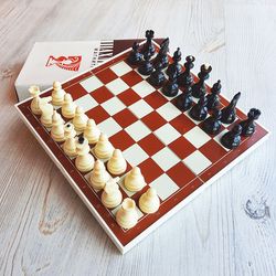 Travel chess Magnetic - vintage Russian pocket chess game