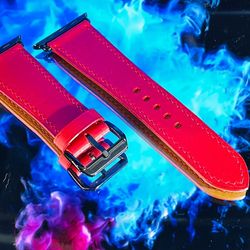 apple watch strap leather (buttero, red)