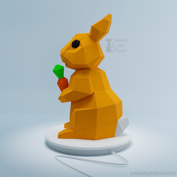 Easter Rabbit - Paper model Digital Papercraft template | Inspire Uplift