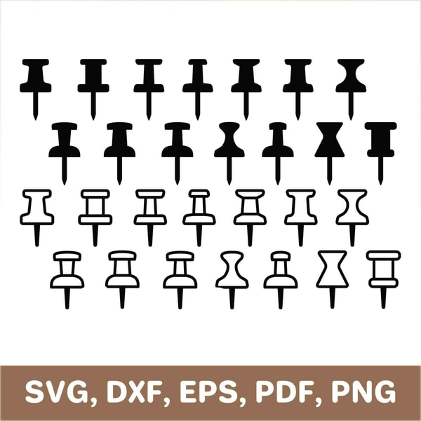 Pin Support Svg Push pin svg, thumbtack svg, office pin svg, pin set svg, pu | Inspire ...