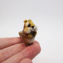 Miniature needle felted chipmunk