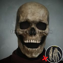 Full Skull Head Mask/Helmet and Gloves with bones