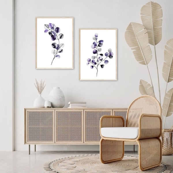 Set of 2 Botanical Print Set, Plant Posters, Greenery Prints | Inspire ...