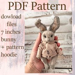 Pattern teddy rabbit, short instruction in english.