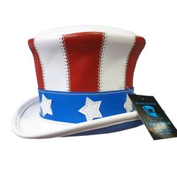 Uncle Sam American Flag Leather Top Hat