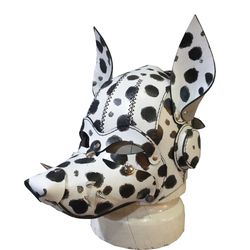 pet play hood dalmatian dog mask