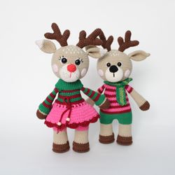 Crochet deer pattern PDF in English  Amigurumi reindeer toy Christmas deer tutorial