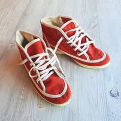 Vintage Poland womens red white footwear shoe sneakers
