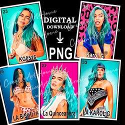 karol g loteria card png, bichota digital download file, sublimation