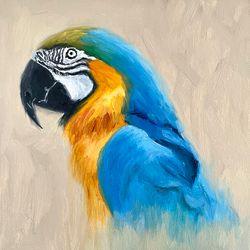 Parrot oil painting, bird oil, painting, Painting for the interior, author's painting