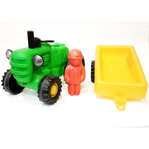 5 Vintage USSR Toy Tractor with Trailer and Driver Polyethylene 1970s.jpg