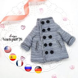 Pattern Crochet Outfit for Doll - Autumn coat