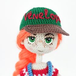 Pattern Crochet Baseball cap for Doll